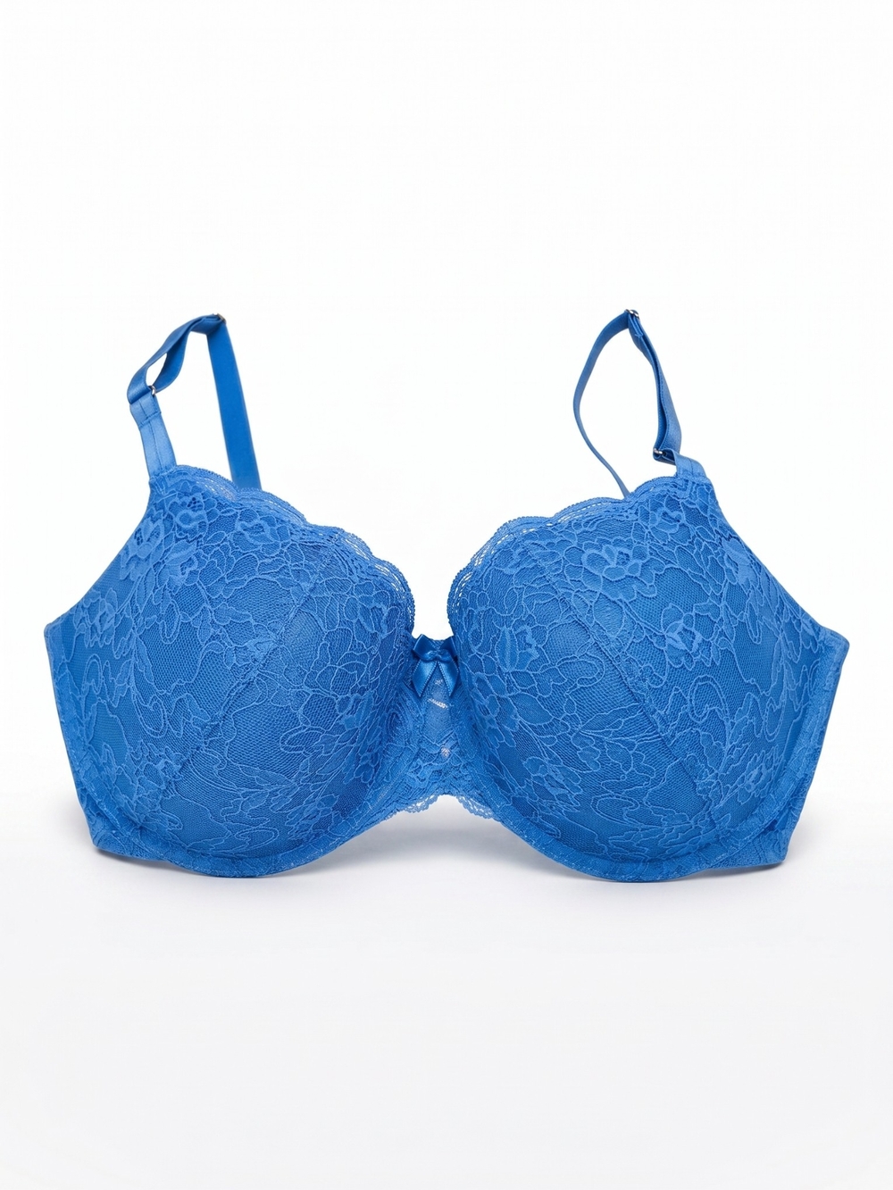 Joyspun 36DD Blue Lace Underwire Bra Full Coverage Floral Lace Comfort Bra